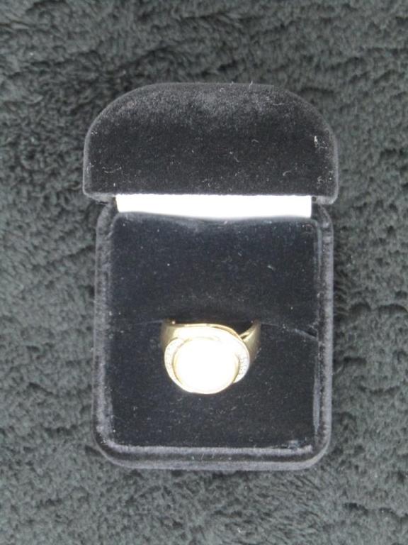 14kt Gold Pearl & Diamond Ring w/ Appraisal-