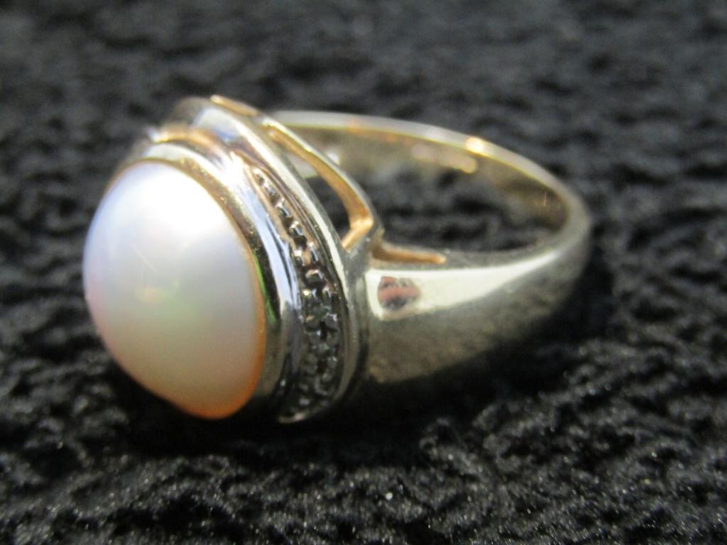 14kt Gold Pearl & Diamond Ring w/ Appraisal-