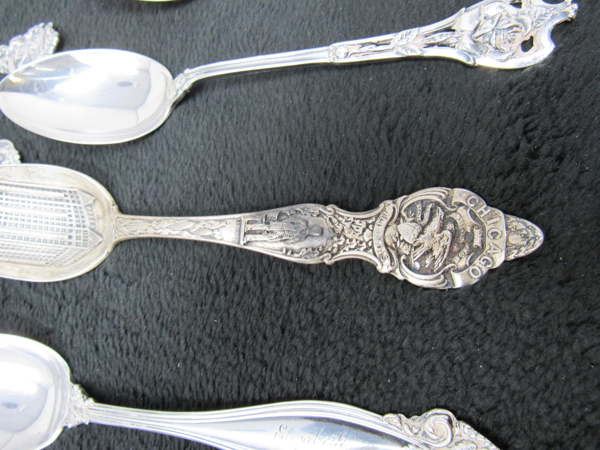 (Qty - 14) Early 1900's Sterling Silver Spoons-