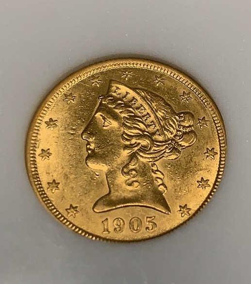 1905 $5 Gold Coin-