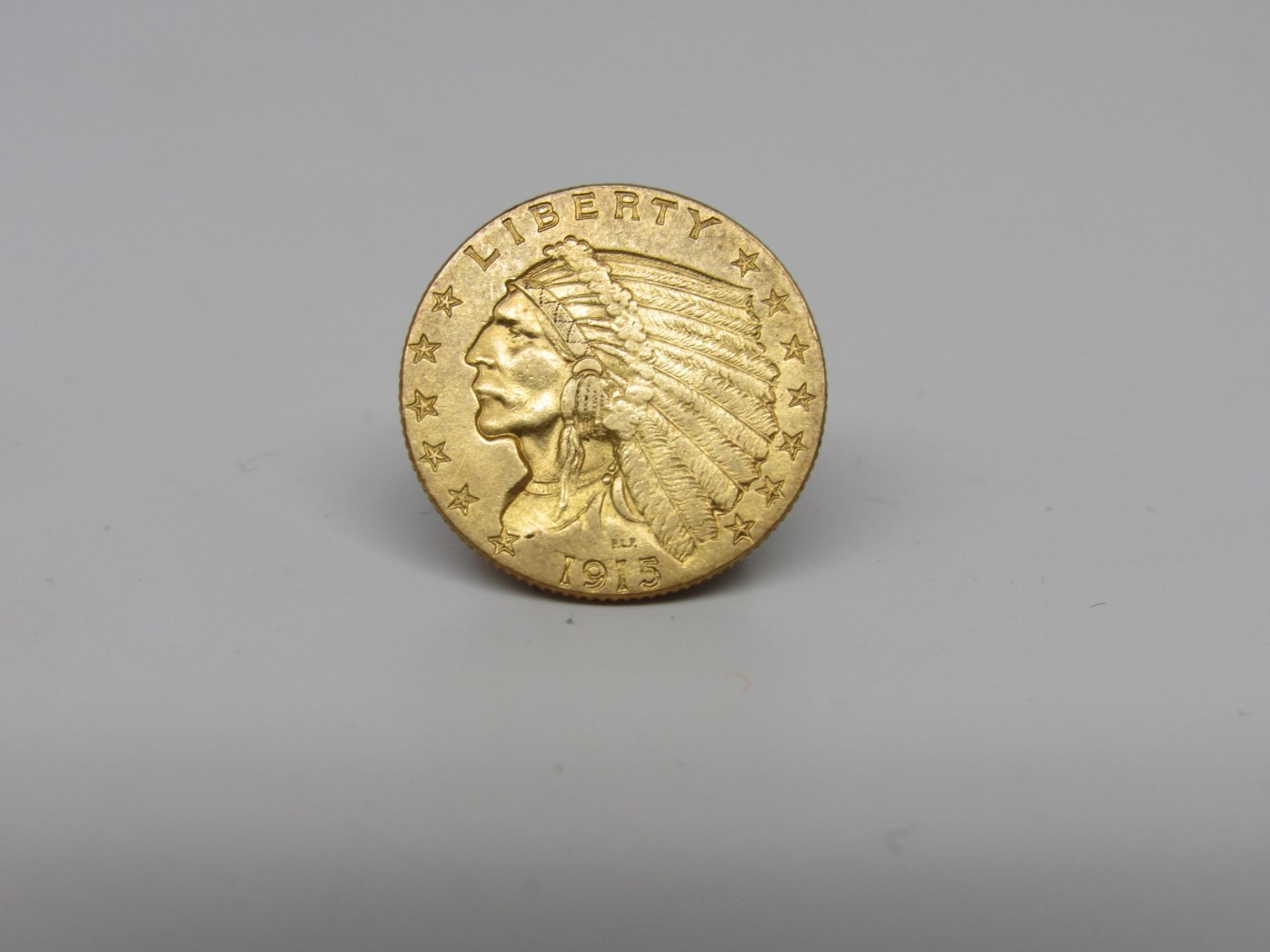 1915 United States $2.50 Gold Indian Quarter Eagle