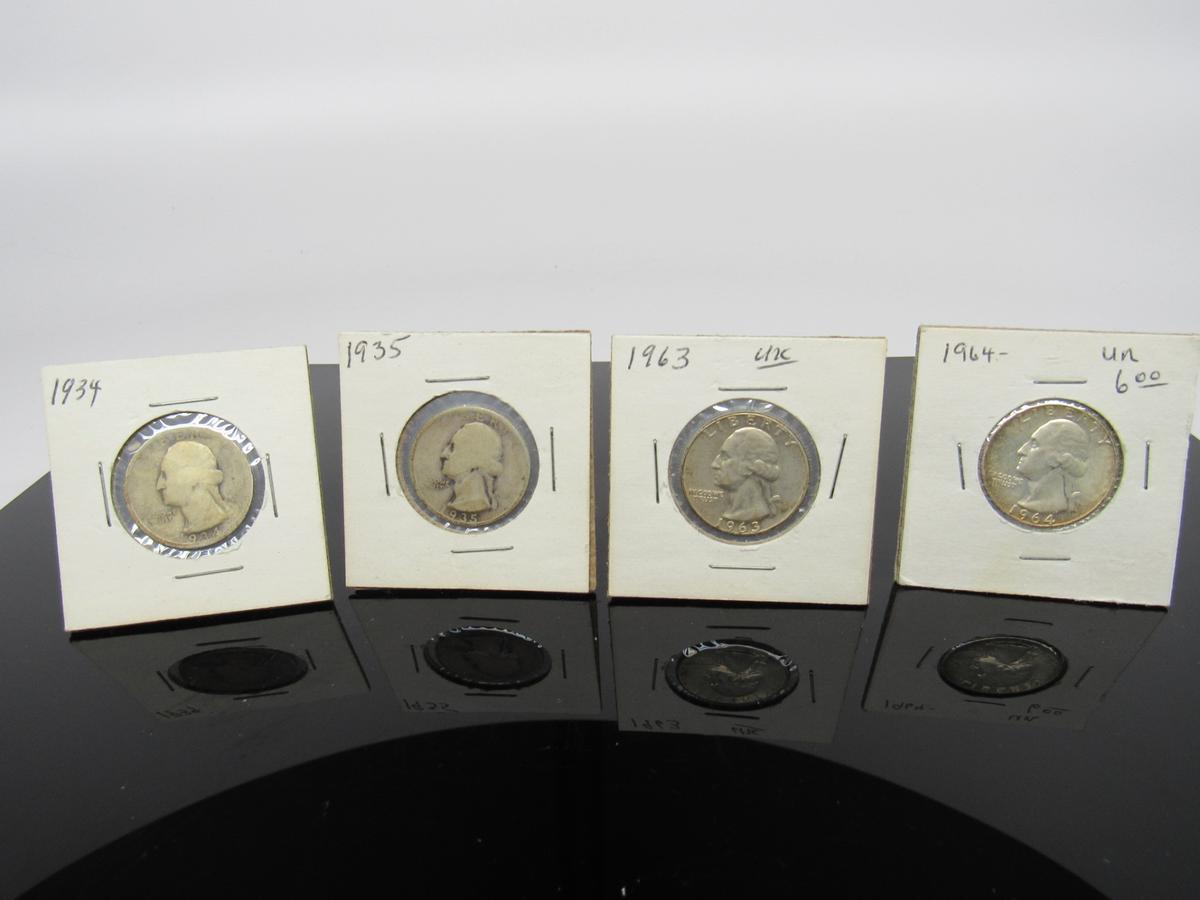 (4) Silver Washington Quarters