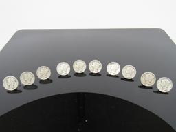 (10) US Silver Mercury Dimes