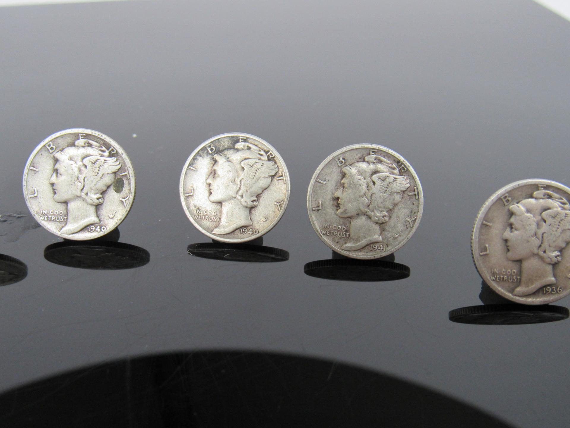 (10) US Silver Mercury Dimes