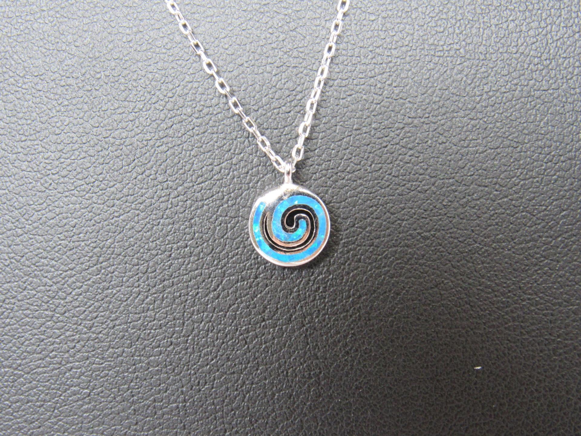 Blue Swirl Opal Necklace