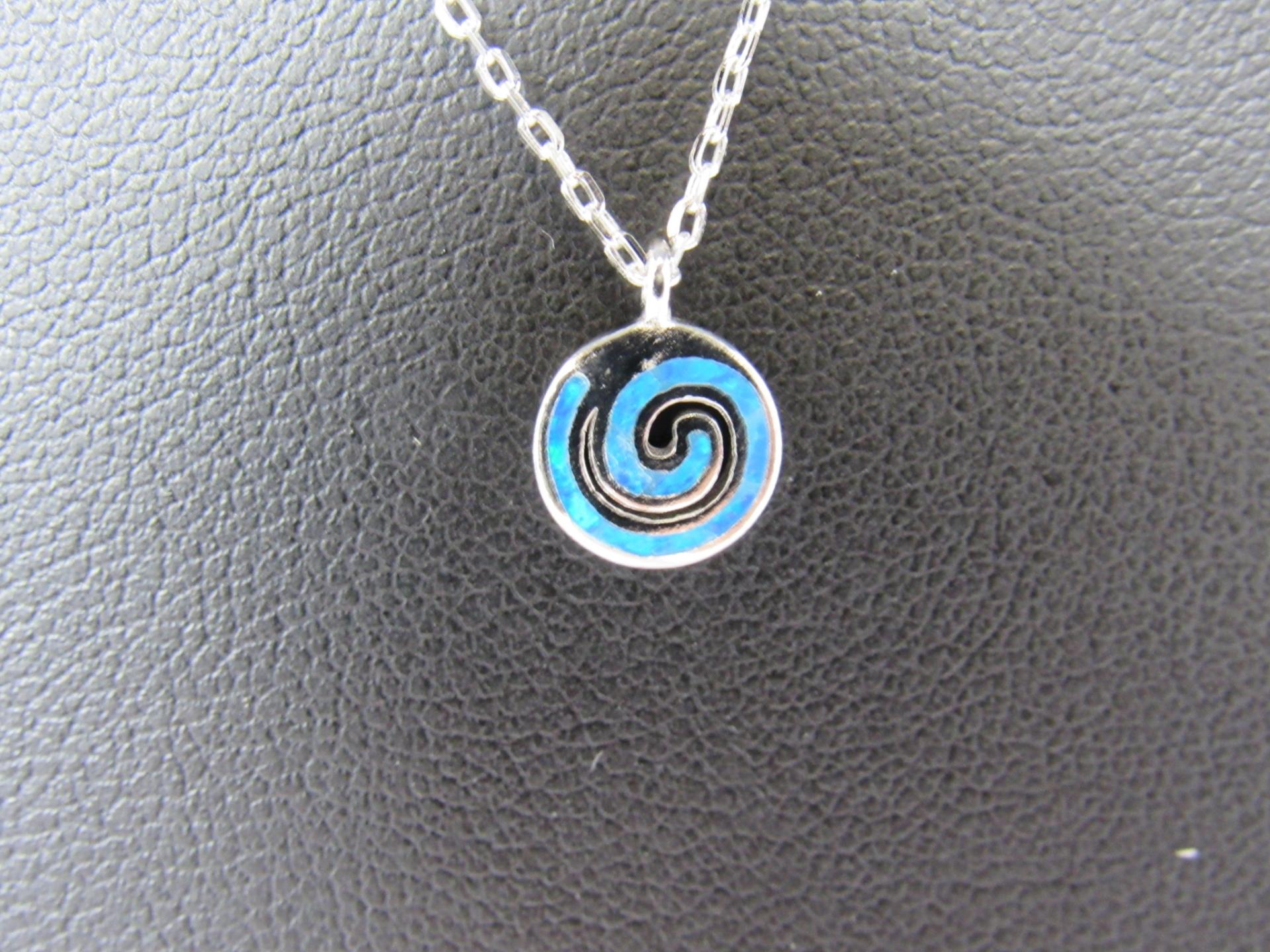 Blue Swirl Opal Necklace