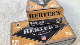 (2 times the bid)Herters 115gr 9mm Luger FMJ Ammo