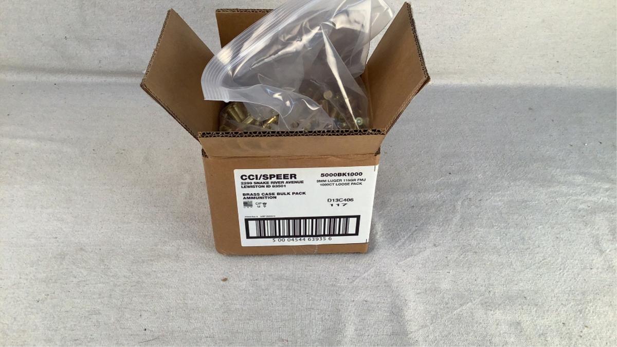 (1000) CCI/Speer 115gr 9mm Luger FMJ Ammo