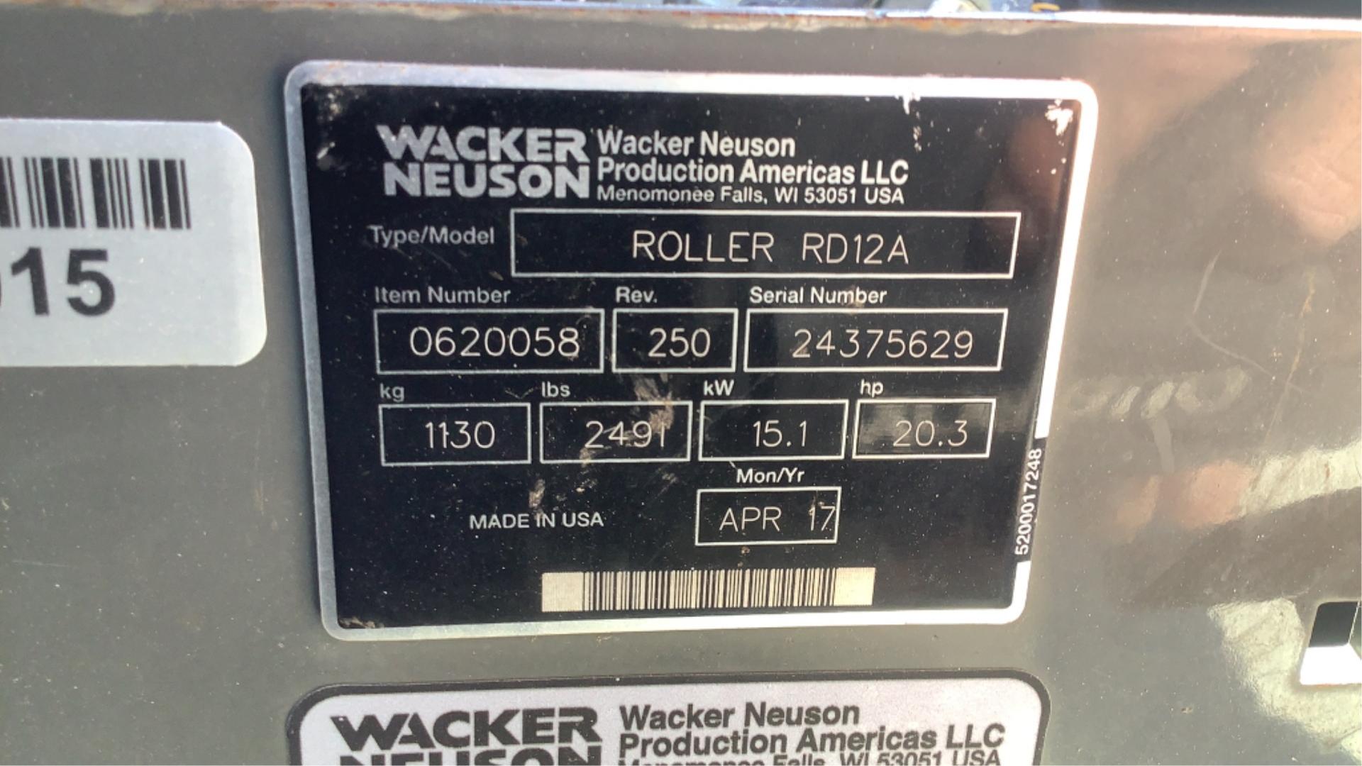 2017 Wacker Neuson Drum Roller RD12A