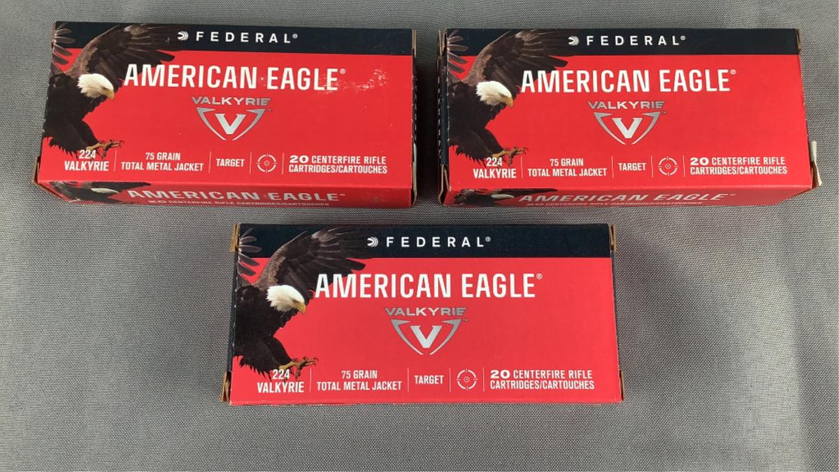 (3x) 20 rds 224 Valkyrie Federal