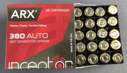 (2x) 25 Rnds 380 Auto Inceptor ARX Ammo