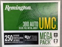 250 Rnds Remington UMC 380 Auto Ammo
