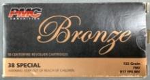 50 Rnds PMC Bronze 38 Special Ammo