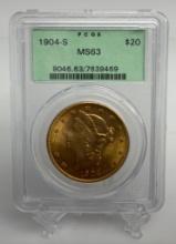1904 US Gold Eagle $20 Gold Coin S