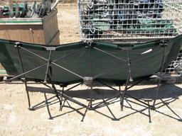 Lot of 2 Different Style Folding Cots & Folding Collapsable Chairs