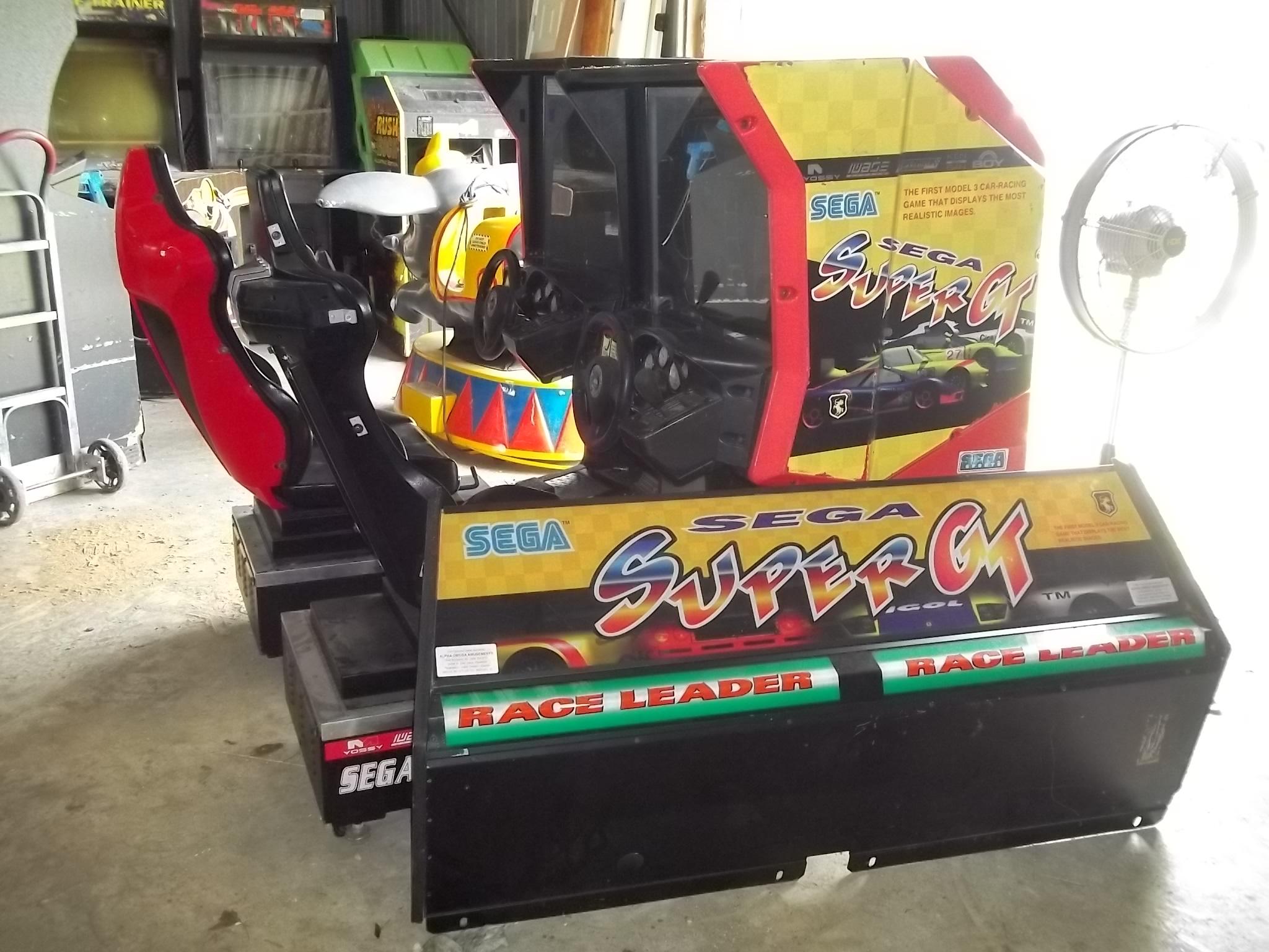 Dual Sega Super GT Driving Arcade Game