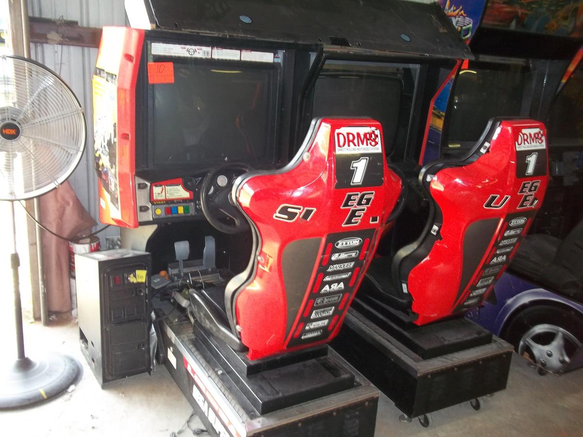 Dual Sega Super GT Driving Arcade Game