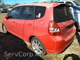 2008 Honda Fit Passenger Car, VIN # JHMGD38698S015639