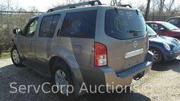 2005 Nissan Pathfinder Multipurpose Vehicle (MPV), VIN # 5N1AR18U25C788031