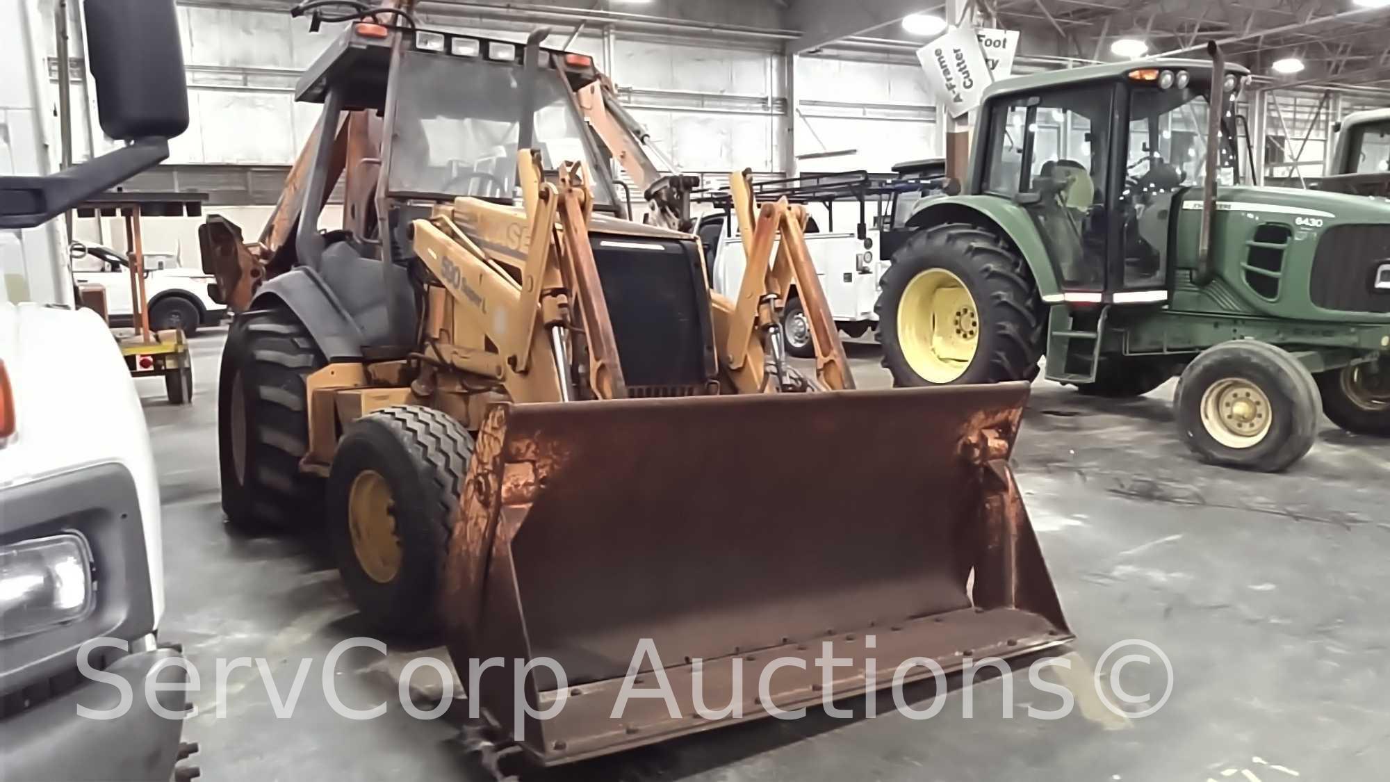 1998 Case 590 Super L Backhoe Loader SN: JJG0158411, Runs, Hydraulic leak, 3456 Hours, Tag #