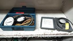 Lot of PSI Gauges, Gas Pressure Test Kit