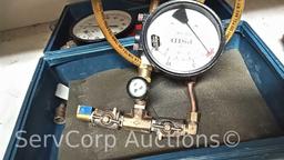 Lot of PSI Gauges, Gas Pressure Test Kit