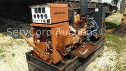 1992 Generac Model 92A04254-S Generator with Transfer Switch Serial 2005788