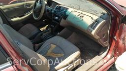 2001 Honda Accord Passenger Car, VIN # 1HGCG16591A010847