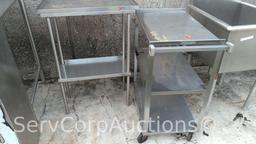 Lot of Stainless 3-Tier Cart & Counter Extension