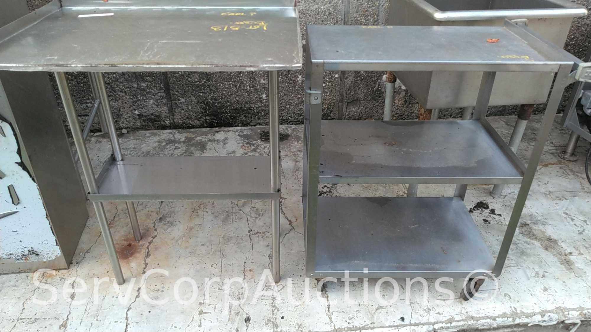 Lot of Stainless 3-Tier Cart & Counter Extension