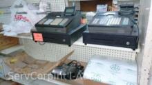 Lot Of Sharp Xe-A407 Registers, T-Shirt Bags with Stand, First Data Fd200ti Card Readers, Renew