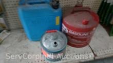 Lot Of 2 Metal & 1 Plastic Gas Cans