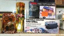 Lot Of Thermos Tabletop Gas Grill, Weber Tabletop Gas Grill, Grill Zone Grill Light, Grilled Zone 5