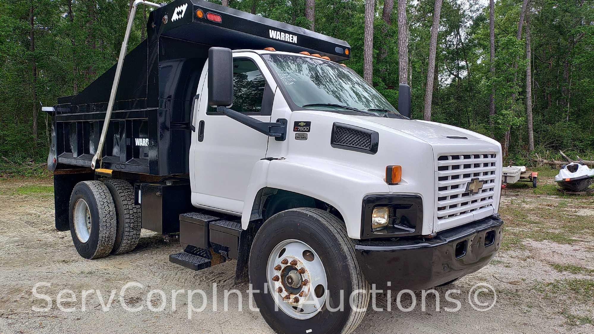 2008 Chevrolet C7500 5/6-Yard Dump Truck, VIN # 1GBP7C1B98F413088