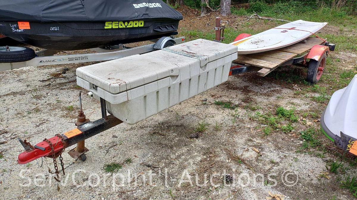 Homemade Trailer with Toolbox, Windsurf Board/Sail 'PARTS ONLY' No paperwork