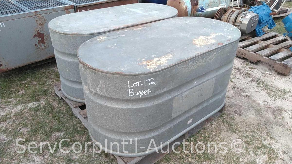 Lot on Pallet of 2 Oval Galvanized Cattle Troughs (Seller: St. Tammany Parish Sheriff)