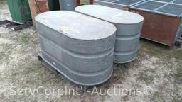 Lot on Pallet of 2 Oval Galvanized Cattle Troughs (Seller: St. Tammany Parish Sheriff)