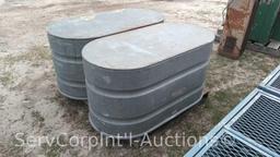 Lot on Pallet of 2 Oval Galvanized Cattle Troughs (Seller: St. Tammany Parish Sheriff)