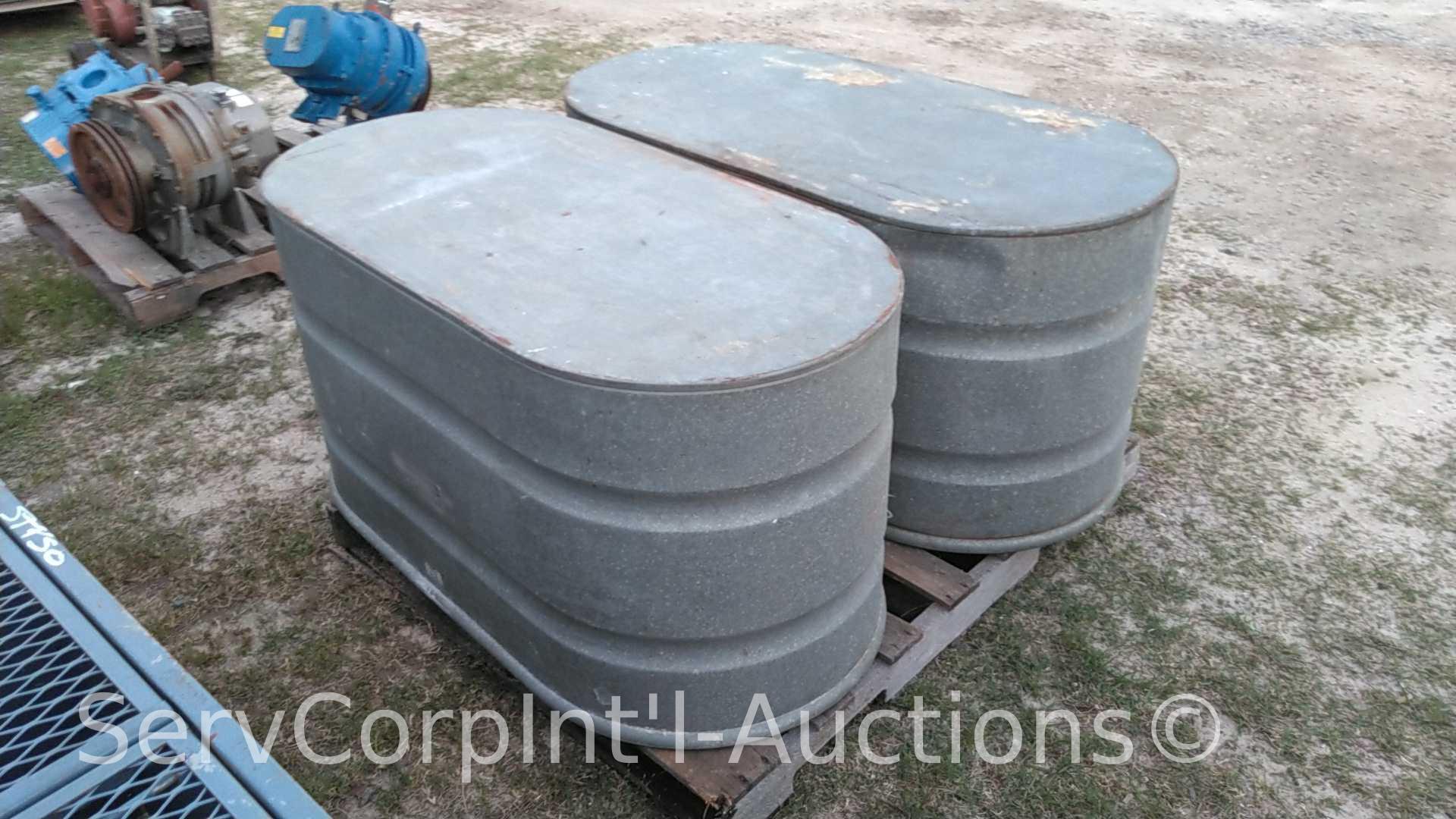 Lot on Pallet of 2 Oval Galvanized Cattle Troughs (Seller: St. Tammany Parish Sheriff)