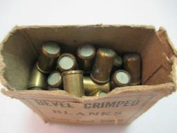 A-34 Vintage box of Remington UMC .32 S&W Blank Cartridges. Box cover is ripped. Box is mostly full