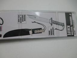 jr-4 13in Solid Steel survival knife new in package. 8in Stainless steel blade. Comes with matches a