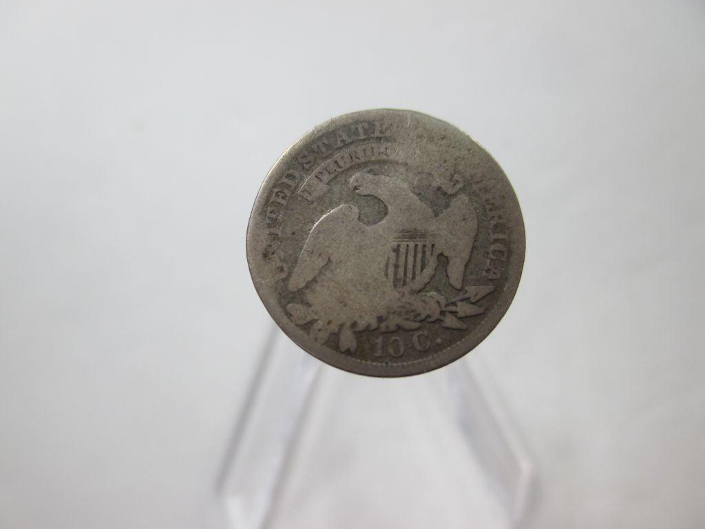 h-9 1837 U.S. Capped Bust Silver Dime with dings