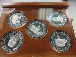 jr-10 1492-1992 Canada Comm. Quincentennial of the Discovery of America. Silver Dollar Set. 925 Ster