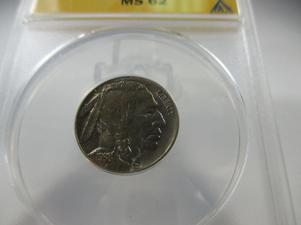 t-14 1938-D/S ANACS Graded MS-62 FS-512 OMM-2 Buffalo Nickle