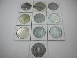 g-23 10 1921 Morgan Silver Dollars. All average to better condition