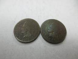 t-278 1874 1886 Indian Head Cents. Lower Grade