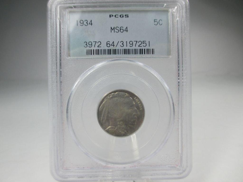 t-279 1934 Buffalo Nickel. PCGS MS-64
