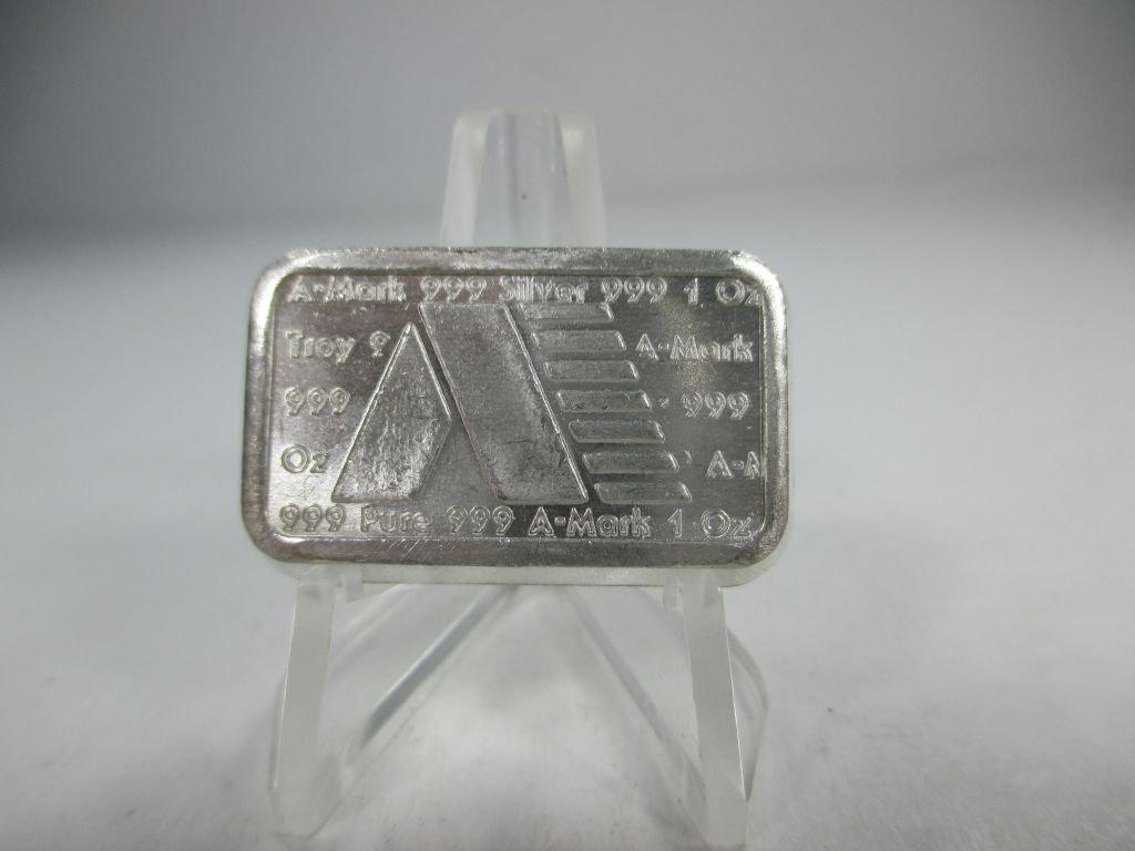 g-13 RARE 1980's A-MARK 1oz .999 Silver Loaf