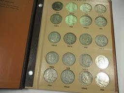 g-14 1948-1963 Complete Set of Franklin Silver Half Dollars in Circulated condition