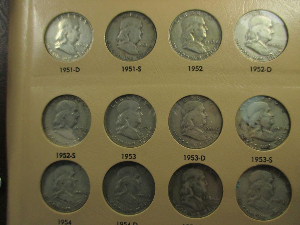 g-14 1948-1963 Complete Set of Franklin Silver Half Dollars in Circulated condition